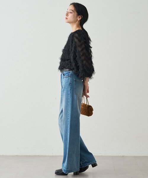 LOUNGEDRESS(ラウンジドレス)の「ハイウエストデニムパンツ(デニムパンツ・レディース・ブルー・SMALL/MEDIUM)」の5枚目の写真