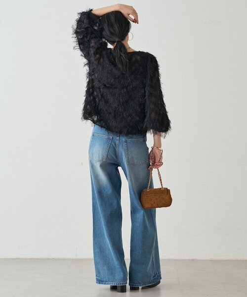 LOUNGEDRESS(ラウンジドレス)の「ハイウエストデニムパンツ(デニムパンツ・レディース・ブルー・SMALL/MEDIUM)」の16枚目の写真