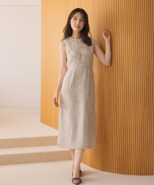 セール】2025秋冬新作 ツイードノースリワンピース（ワンピース