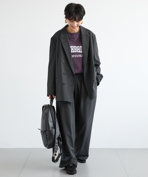 BARNYARDSTORM（バンヤードストーム）の「BARNYARDSTORM / ダブルジャケット / セットアップ対応 【「BABALOG」チャンネルご紹介アイテム】（テーラードジャケット・レディース・チャコール/ブラック・S/M）」の5枚目の写真