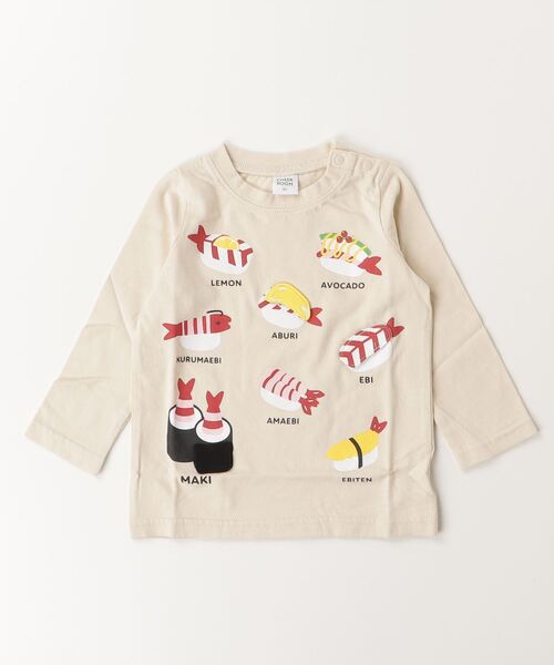 CHEEK ROOM(チークルーム)の「CHEEK ROOM/チークルーム えび祭り ロングTシャツ(Tシャツ/カットソー・キッズ・アイボリー/ピンク/ブルー・80cm/90cm/100cm/110cm/120cm/130cm)」の2枚目の写真
