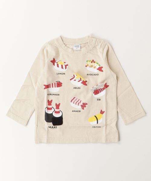 CHEEK ROOM(チークルーム)の「CHEEK ROOM/チークルーム えび祭り ロングTシャツ(Tシャツ/カットソー・キッズ・アイボリー/ピンク/ブルー・80cm/90cm/100cm/110cm/120cm/130cm)」の4枚目の写真