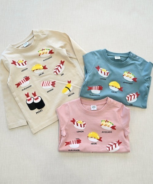 CHEEK ROOM(チークルーム)の「CHEEK ROOM/チークルーム えび祭り ロングTシャツ(Tシャツ/カットソー・キッズ・アイボリー/ピンク/ブルー・80cm/90cm/100cm/110cm/120cm/130cm)」の21枚目の写真