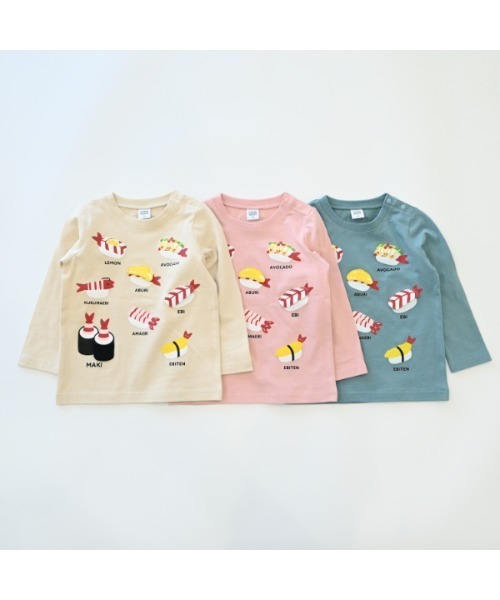 CHEEK ROOM(チークルーム)の「CHEEK ROOM/チークルーム えび祭り ロングTシャツ(Tシャツ/カットソー・キッズ・アイボリー/ピンク/ブルー・80cm/90cm/100cm/110cm/120cm/130cm)」の11枚目の写真