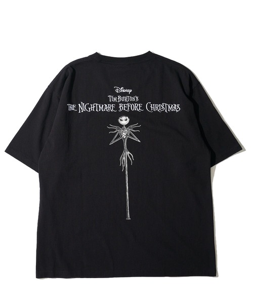 グラフィックプリント ブラックTシャツ THE NIGHTMARE BEFORE CHRISTMAS】グラフィックプリントTシャツ