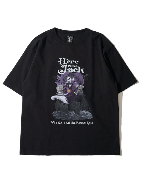 Dimeネイビー Tシャツ グラフィックプリント THE NIGHTMARE BEFORE CHRISTMAS】グラフィックプリントTシャツ