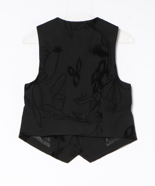 フォークディテール テーラード Vネックジレ ブラック