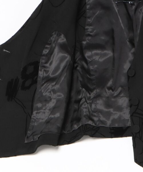 フォークディテール テーラード Vネックジレ ブラック