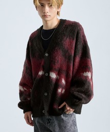 【SERACE】Loose silhouette abstract shaggy cardigan / ルーズシルエットアブストラクトシャギーカーディガン