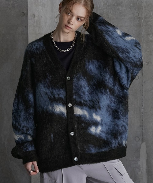 SERACE(ZX)́ySERACEzLoose silhouette abstract shaggy cardigan / [YVGbgAuXgNgVM[J[fBK(J[fBK/{)