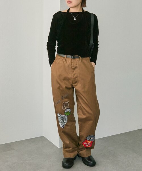 ear PAPILLONNER（イアパピヨネ）の「シアーベロアトップス【SUM1 STYLE(スミスタイル)】（Tシャツ/カットソー・レディース・ブラック/ベージュ・FREE）」の21枚目の写真