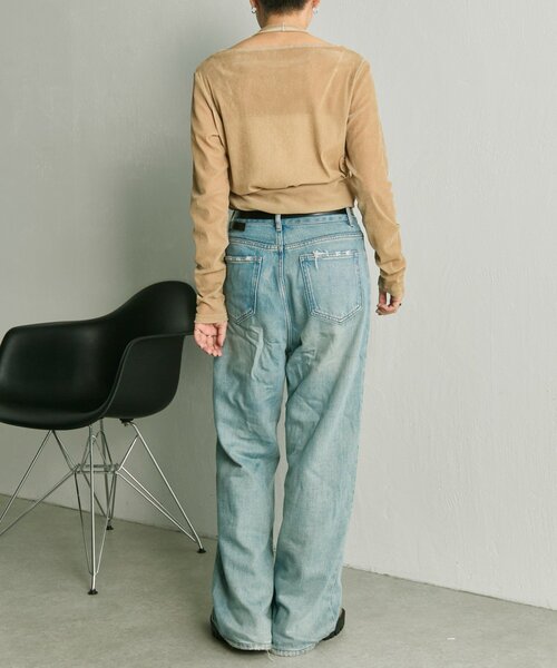 ear PAPILLONNER（イアパピヨネ）の「シアーベロアトップス【SUM1 STYLE(スミスタイル)】（Tシャツ/カットソー・レディース・ブラック/ベージュ・FREE）」の12枚目の写真