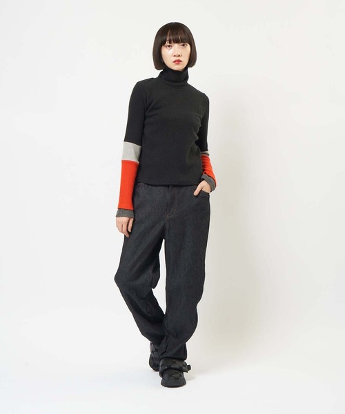 gomme（ゴム）の「【EC限定】ウェーブデニムパンツ（デニムパンツ・レディース・インディゴブルー・MEDIUM）」の2枚目の写真