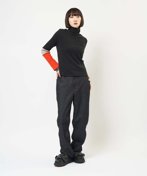 gomme（ゴム）の「【EC限定】ウェーブデニムパンツ（デニムパンツ・レディース・インディゴブルー・MEDIUM）」の3枚目の写真