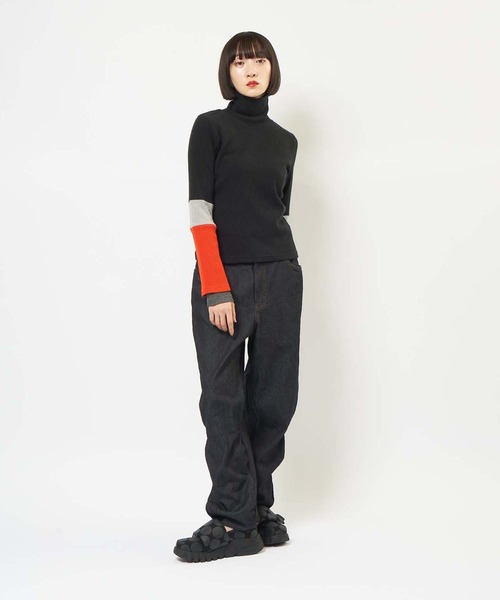 gomme（ゴム）の「【EC限定】ウェーブデニムパンツ（デニムパンツ・レディース・インディゴブルー・MEDIUM）」の6枚目の写真