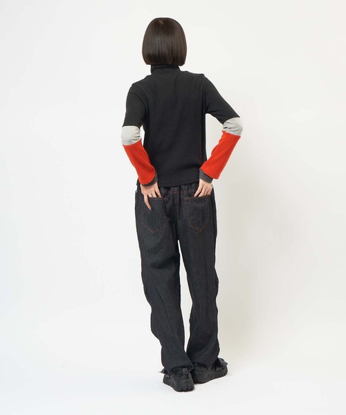 gomme（ゴム）の「【EC限定】ウェーブデニムパンツ（デニムパンツ・レディース・インディゴブルー・MEDIUM）」の7枚目の写真