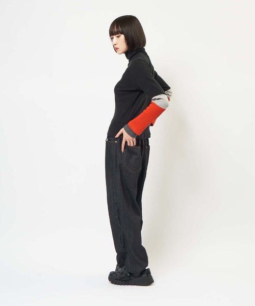 gomme（ゴム）の「【EC限定】ウェーブデニムパンツ（デニムパンツ・レディース・インディゴブルー・MEDIUM）」の8枚目の写真