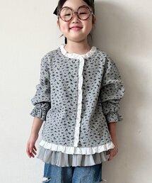 CIAOPANIC TYPY | 【WEB限定】【KIDS】フラワープリントフリルワッフルスナップカーデ(カーディガン/ボレロ)