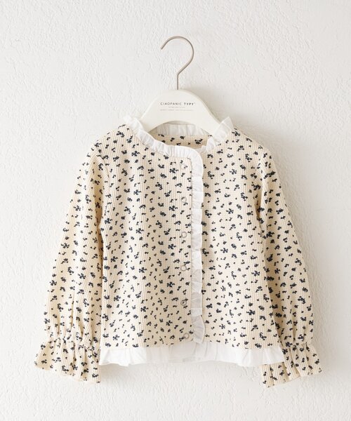 CIAOPANIC TYPY(チャオパニックティピー)の「【WEB限定】【KIDS】フラワープリントフリルワッフルスナップカーデ(カーディガン/ボレロ・キッズ・グレー/ブラック/アイボリー・150/130/110)」の20枚目の写真