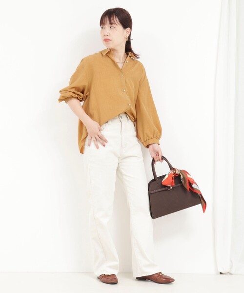 MICO COULIER（ミコクリエ）の「ライトタンブラーパンチングブラウス（シャツ/ブラウス・レディース・ライトグレー/ブラウン/キャメル・38）」の12枚目の写真