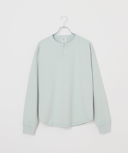 B.C STOCK（ベーセーストック）の「【ANTS & ELEPHANTS】ヘンリーネック ロングスリーブTシャツ（Tシャツ/カットソー・メンズ・ホワイト/ブルー系その他/ブラック・MEDIUM/LARGE）」の5枚目の写真