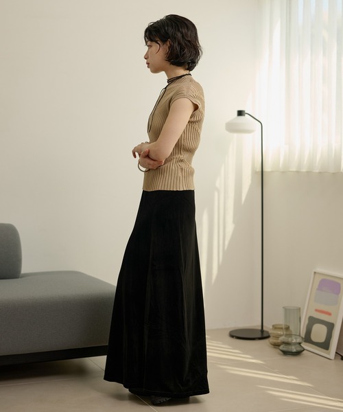 LAULEN(ローレン)の「velor narrow long skirt /ベロアナローロングスカート(スカート・レディース・ブラック/グレー/ブラウン・S/M)」の10枚目の写真
