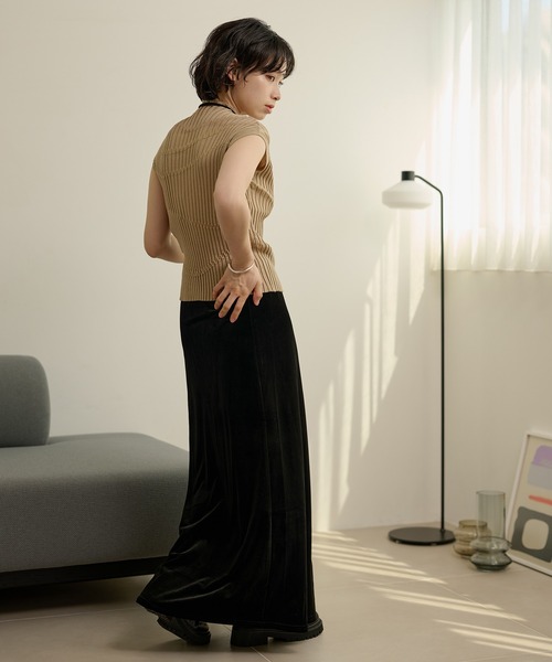 LAULEN(ローレン)の「velor narrow long skirt /ベロアナローロングスカート(スカート・レディース・ブラック/グレー/ブラウン・S/M)」の12枚目の写真
