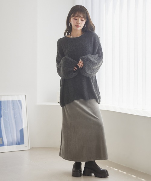 LAULEN(ローレン)の「velor narrow long skirt /ベロアナローロングスカート(スカート・レディース・ブラック/グレー/ブラウン・S/M)」の18枚目の写真