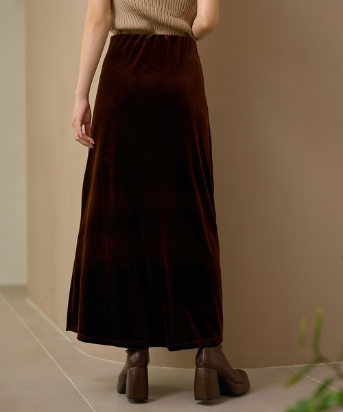 LAULEN(ローレン)の「velor narrow long skirt /ベロアナローロングスカート(スカート・レディース・ブラック/グレー/ブラウン・S/M)」の21枚目の写真