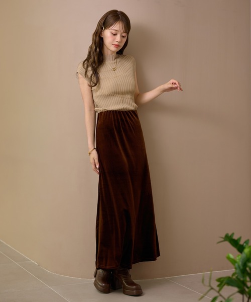 LAULEN(ローレン)の「velor narrow long skirt /ベロアナローロングスカート(スカート・レディース・ブラック/グレー/ブラウン・S/M)」の22枚目の写真