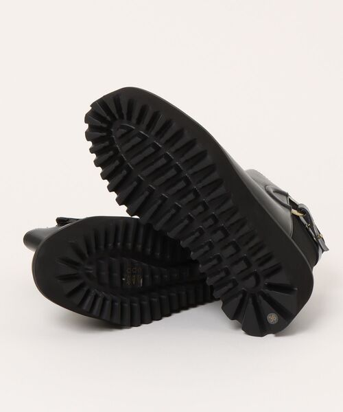 ALL BLACK(オールブラック)の「【本革/厚底/6cm】リングデザイン 厚底ショートブーツ(ブーツ・レディース・ブラック/ホワイト・38/39/36/37/40)」の4枚目の写真