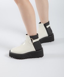 ALL BLACK（オールブラック）の「【本革/厚底/6cm】リングデザイン 厚底ショートブーツ（ブーツ）」