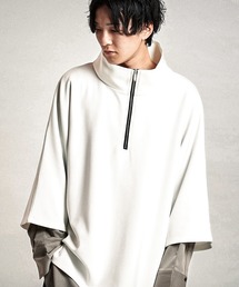 【NO ID.】Docking Off-Turtle Half Zip Pullover / ドッキング オフタートル ハーフ ジップ プルオーバー