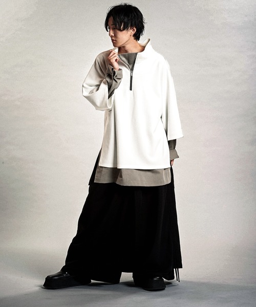 NO ID.（ノーアイディ）の「【NO ID.】Docking Off-Turtle Half Zip Pullover / ドッキング オフタートル ハーフ ジップ プルオーバー（Tシャツ/カットソー・メンズ・ホワイト/ブラック/グレー・ONE SIZE）」の21枚目の写真