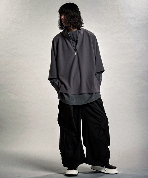 NO ID.（ノーアイディ）の「【NO ID.】Docking Off-Turtle Half Zip Pullover / ドッキング オフタートル ハーフ ジップ プルオーバー（Tシャツ/カットソー・メンズ・ホワイト/ブラック/グレー・ONE SIZE）」の16枚目の写真