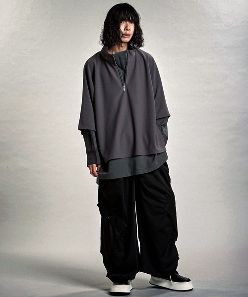 NO ID.（ノーアイディ）の「【NO ID.】Docking Off-Turtle Half Zip Pullover / ドッキング オフタートル ハーフ ジップ プルオーバー（Tシャツ/カットソー・メンズ・ホワイト/ブラック/グレー・ONE SIZE）」の17枚目の写真