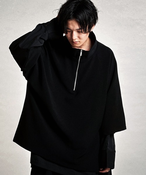 NO ID.（ノーアイディ）の「【NO ID.】Docking Off-Turtle Half Zip Pullover / ドッキング オフタートル ハーフ ジップ プルオーバー（Tシャツ/カットソー・メンズ・ホワイト/ブラック/グレー・ONE SIZE）」の12枚目の写真