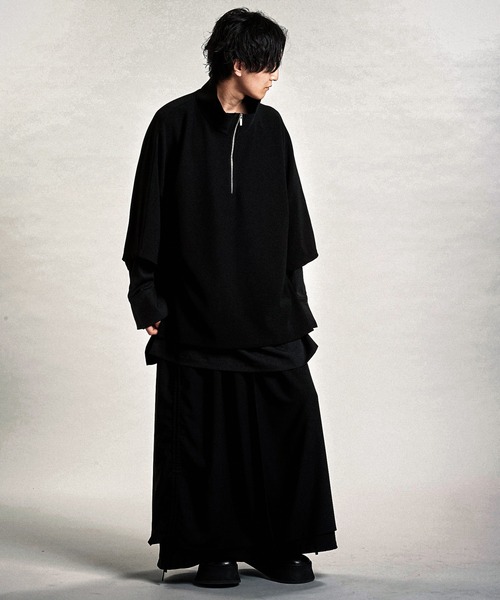 NO ID.（ノーアイディ）の「【NO ID.】Docking Off-Turtle Half Zip Pullover / ドッキング オフタートル ハーフ ジップ プルオーバー（Tシャツ/カットソー・メンズ・ホワイト/ブラック/グレー・ONE SIZE）」の8枚目の写真