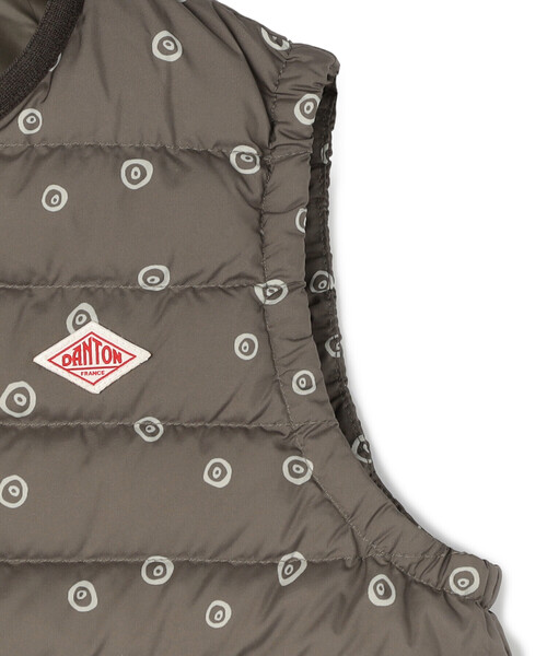 KIDS' INNER DOWN CREWNECK VEST POLKA DOT（ダウンベスト）｜DANTON