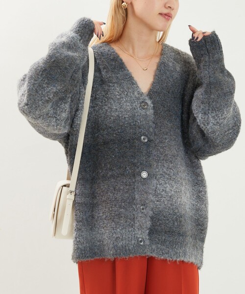 FREAK'S STORE/フリークスストア モヘアカーディガン【F・グレー】 セール/ブランド古着】ニットカーディガン（カーディガン/ボレロ