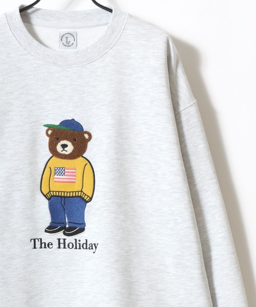 Lazar(ラザル)の「Bear Embroidery Heavy Sweat/オーバーサイズ ヘビーウェイト裏毛 クマ刺繍 スウェット トレーナー/レディース メンズ(スウェット・レディース・ブラック/グレー系その他/アッシュグレー/ブラック系その他/グリーン/ネイビー・L/M)」の15枚目の写真
