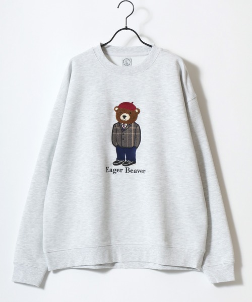 Lazar(ラザル)の「Bear Embroidery Heavy Sweat/オーバーサイズ ヘビーウェイト裏毛 クマ刺繍 スウェット トレーナー/レディース メンズ(スウェット・レディース・ブラック/グレー系その他/アッシュグレー/ブラック系その他/グリーン/ネイビー・L/M)」の22枚目の写真