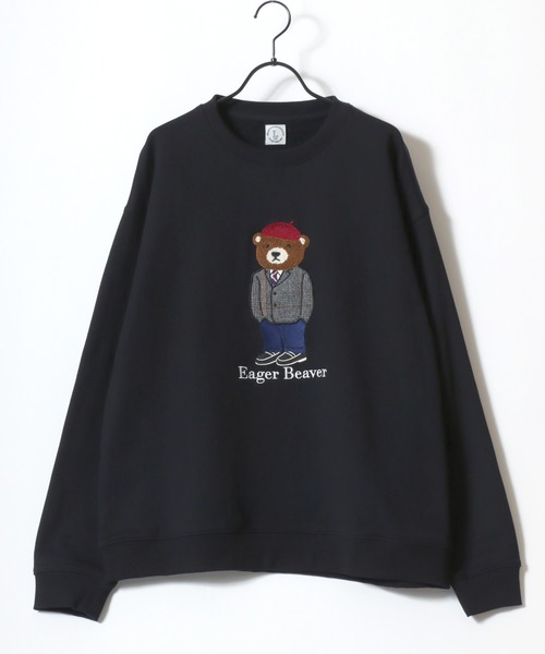 Lazar(ラザル)の「Bear Embroidery Heavy Sweat/オーバーサイズ ヘビーウェイト裏毛 クマ刺繍 スウェット トレーナー/レディース メンズ(スウェット・レディース・ブラック/グレー系その他/アッシュグレー/ブラック系その他/グリーン/ネイビー・L/M)」の20枚目の写真