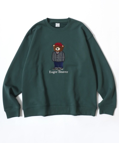 Lazar(ラザル)の「Bear Embroidery Heavy Sweat/オーバーサイズ ヘビーウェイト裏毛 クマ刺繍 スウェット トレーナー/レディース メンズ(スウェット・レディース・ブラック/グレー系その他/アッシュグレー/ブラック系その他/グリーン/ネイビー・L/M)」の11枚目の写真