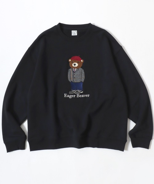 Lazar(ラザル)の「Bear Embroidery Heavy Sweat/オーバーサイズ ヘビーウェイト裏毛 クマ刺繍 スウェット トレーナー/レディース メンズ(スウェット・レディース・ブラック/グレー系その他/アッシュグレー/ブラック系その他/グリーン/ネイビー・L/M)」の8枚目の写真