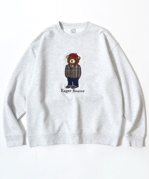 Lazar(ラザル)の「Bear Embroidery Heavy Sweat/オーバーサイズ ヘビーウェイト裏毛 クマ刺繍 スウェット トレーナー/レディース メンズ(スウェット・レディース・ブラック/グレー系その他/アッシュグレー/ブラック系その他/グリーン/ネイビー・L/M)」の10枚目の写真