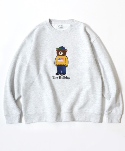 Lazar(ラザル)の「Bear Embroidery Heavy Sweat/オーバーサイズ ヘビーウェイト裏毛 クマ刺繍 スウェット トレーナー/レディース メンズ(スウェット・レディース・ブラック/グレー系その他/アッシュグレー/ブラック系その他/グリーン/ネイビー・L/M)」の9枚目の写真