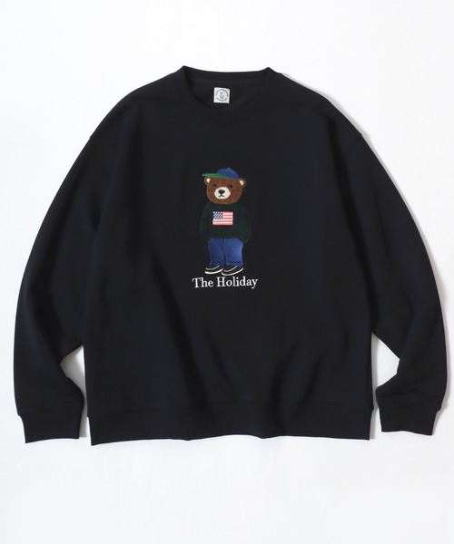 Lazar(ラザル)の「Bear Embroidery Heavy Sweat/オーバーサイズ ヘビーウェイト裏毛 クマ刺繍 スウェット トレーナー/レディース メンズ(スウェット・レディース・ブラック/グレー系その他/アッシュグレー/ブラック系その他/グリーン/ネイビー・L/M)」の7枚目の写真