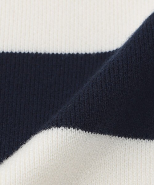 CAST:（キャストコロン）の「【1枚で着映える】ビックボーダークロップドニット（ニット/セーター・レディース・グレー系その他2/ネイビー・M）」の9枚目の写真