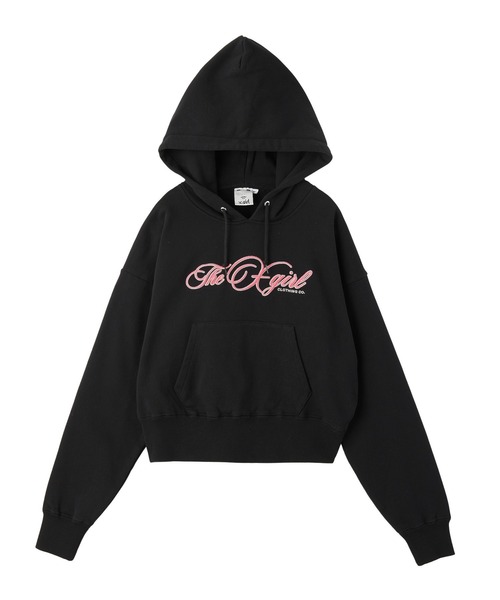 CURSIVE LOGO EMBROIDERY COMPACT SWEAT HOODIE（パーカー）｜X-girl